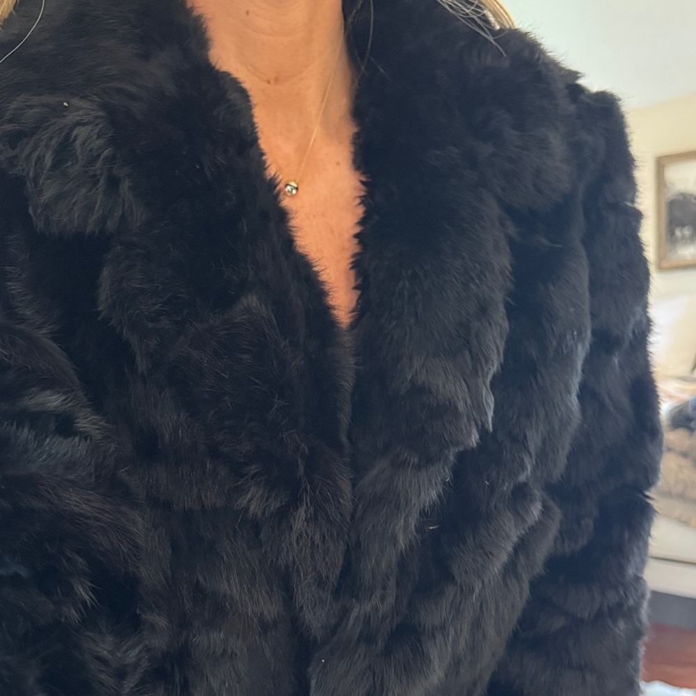 Black Rabbit Fur Jacket - Picture 8 of 11